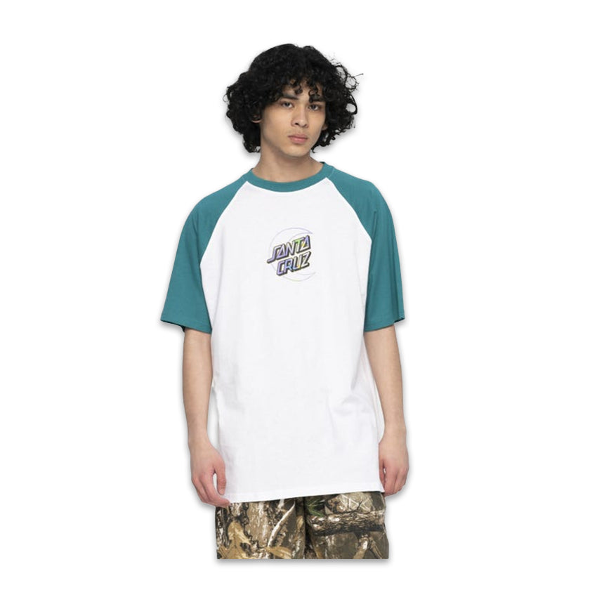 T-Shirt Santa Cruz Holo Moon Raglan Blanc