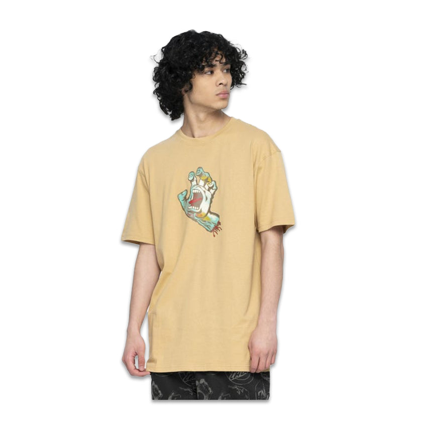 T-Shirt Santa Cruz Holo Screaming Hand Tee Beige