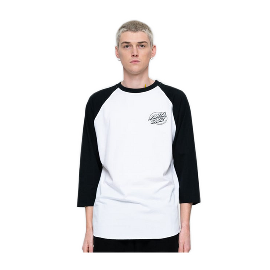 T-Shirt Santa Cruz Kendall EOTW Baseball Top Bianco/Nero