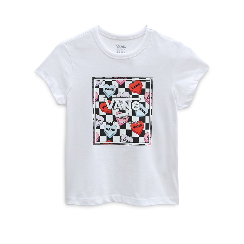 T-Shirt Vans Bambina Box Candy Heart Bianco