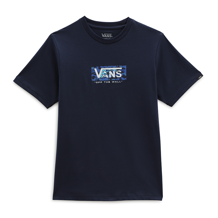 T-Shirt Vans Bambino Easy Logo Camo Flame Blu