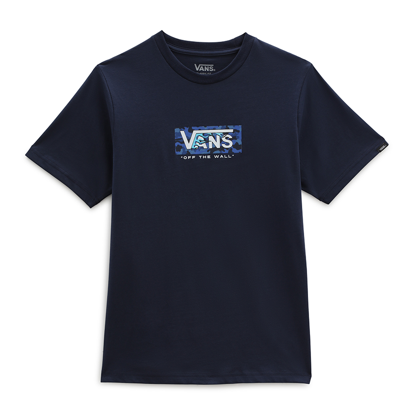 T-shirt Vans Bambino Easy Logo Camo Flame Blu