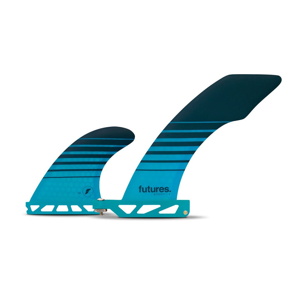 Pinne Surf Futures Fins Hatchet HC 2+1 Teal Stripes